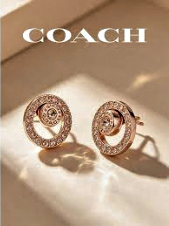 Coach Jewelry - Coach Open Circle Halo Stud Earrings Rose Gold